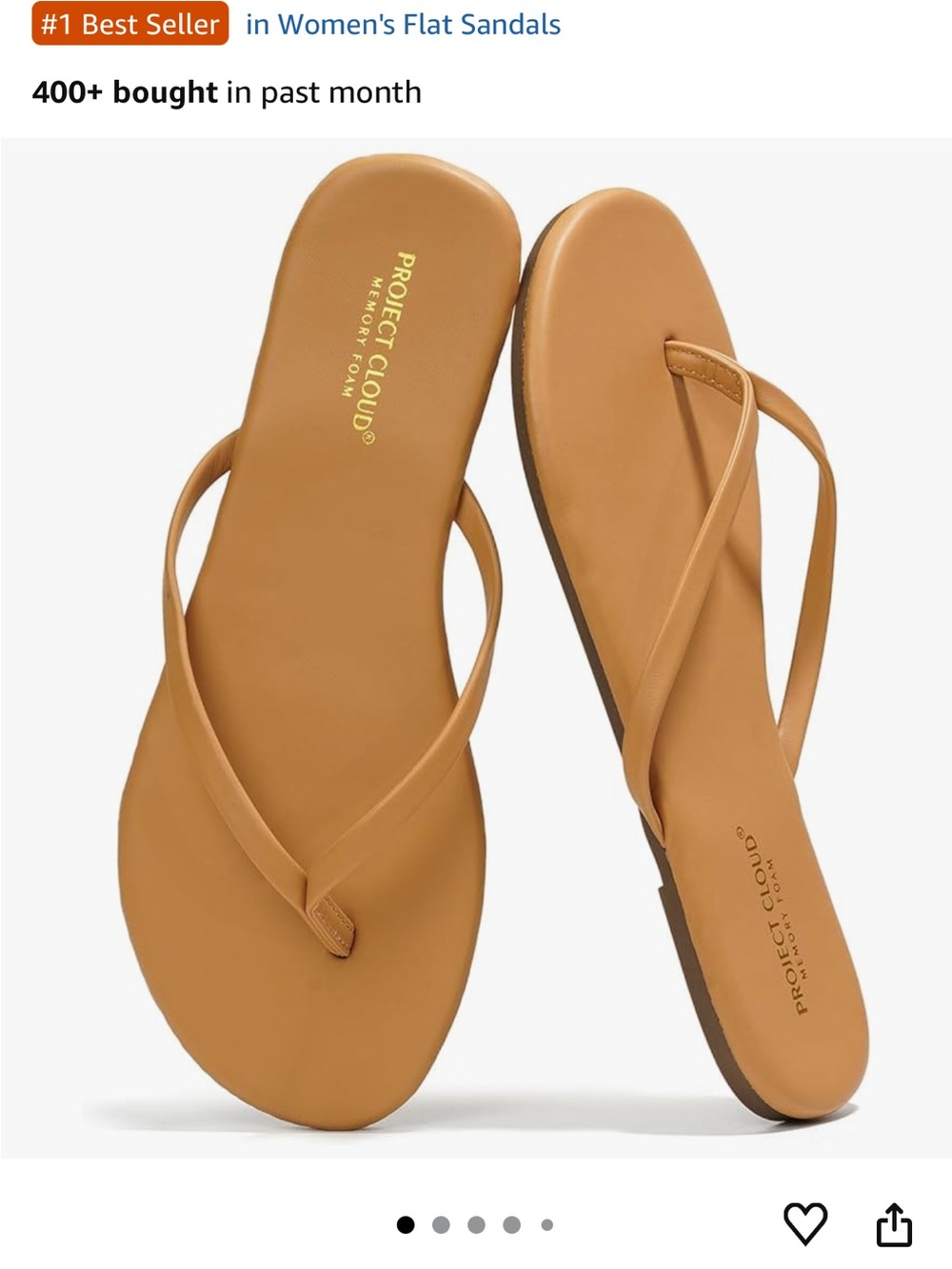Project Cloud Tan Memory Foam Women's Flip Flop Sandals